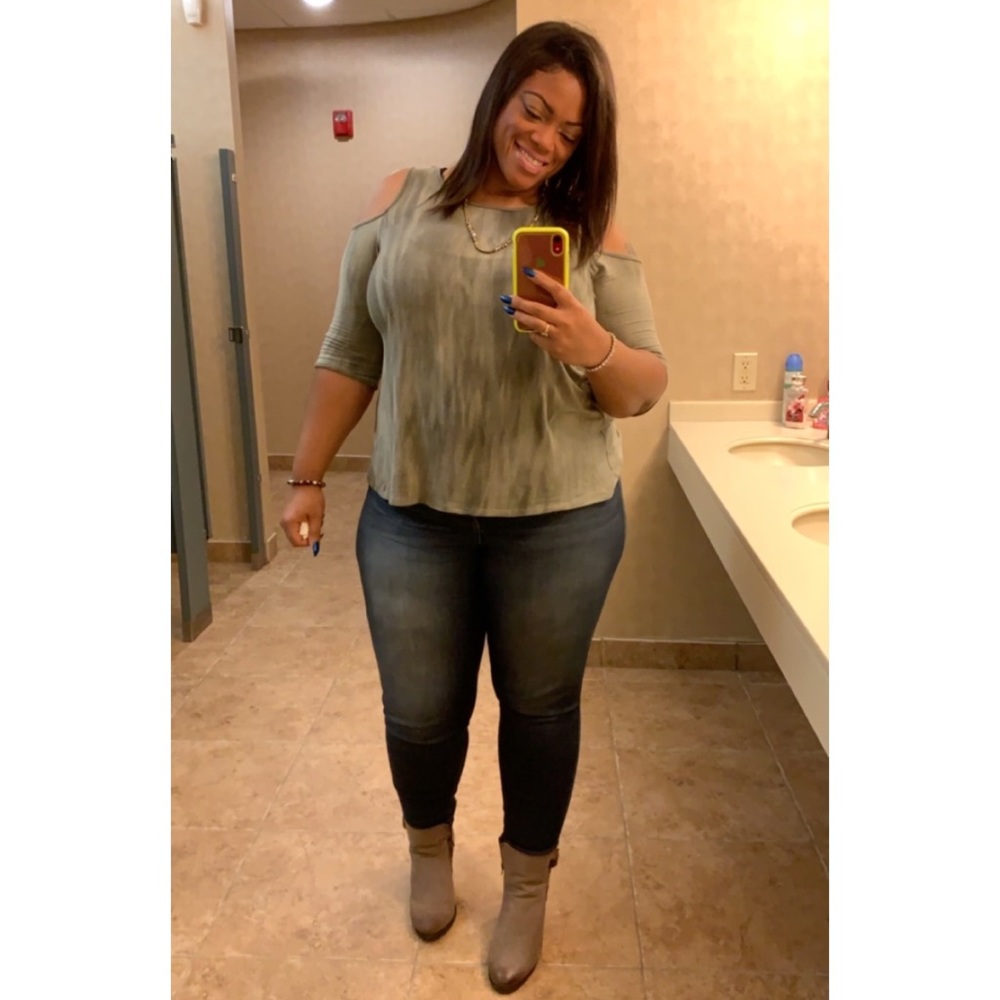 Green Cold Shoulder Shirt